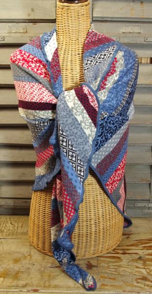 Invero Dreiecktuch Grace Ahoi, maritime Farben, Biobaumwolle